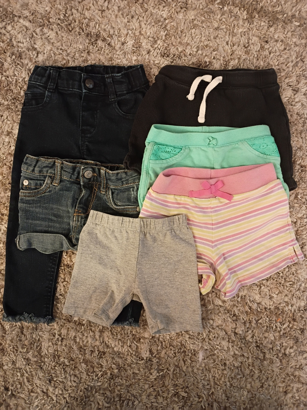 Girls Shorts & Pant Bundle Of 6 Size 2T